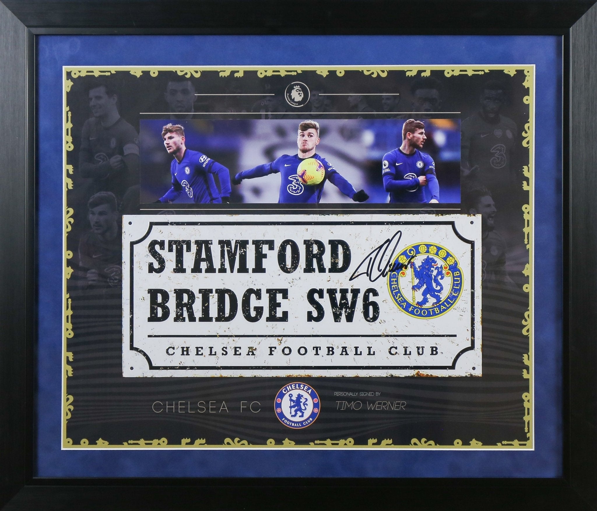 Timo Werner Chelsea Signed Road sign Framed Display - Memorabilia Framers Shop
